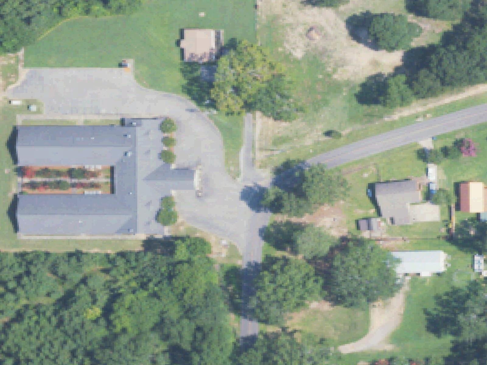 Aerial campus courtyard at Village East